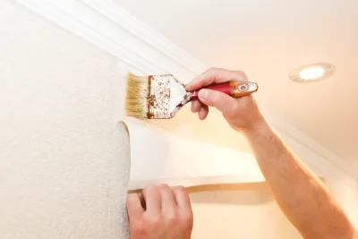Pose de papier peint au Pouzin — revêtements muraux et toiles de verre